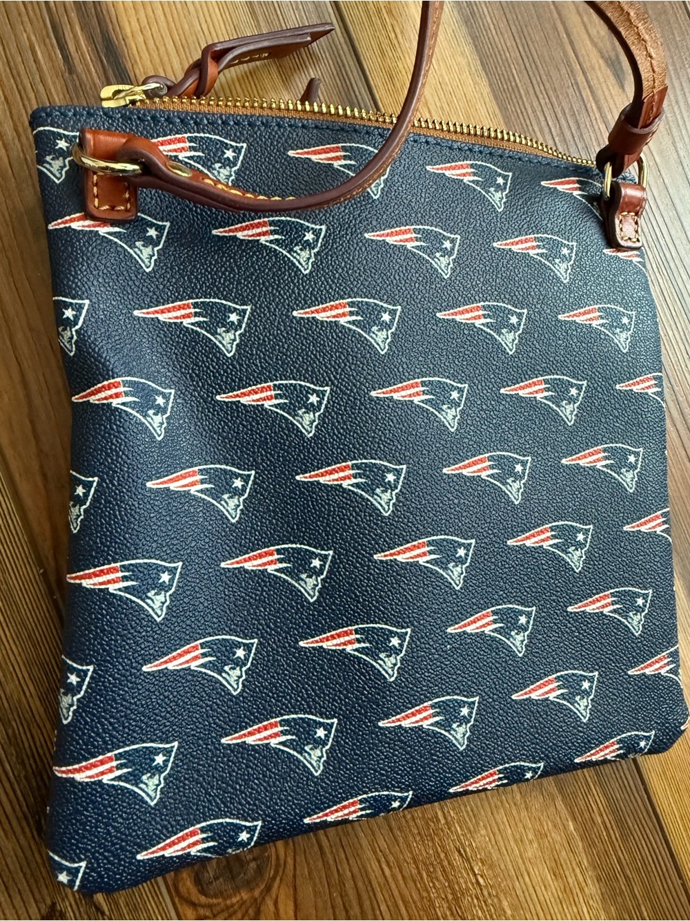 Dooney & Bourke Navy & Brown Patriots Crossbody Bag - Picture 3 of 4